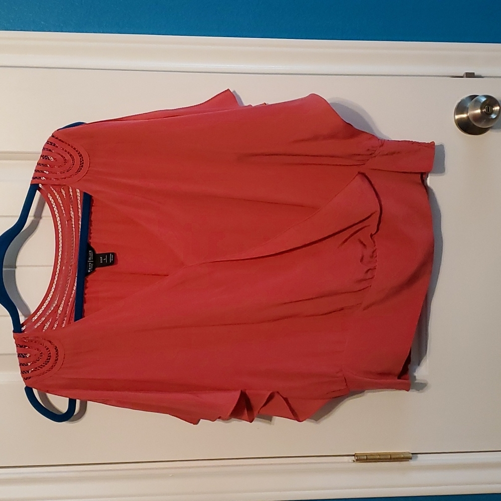 WHBM Pink Silk Blouse